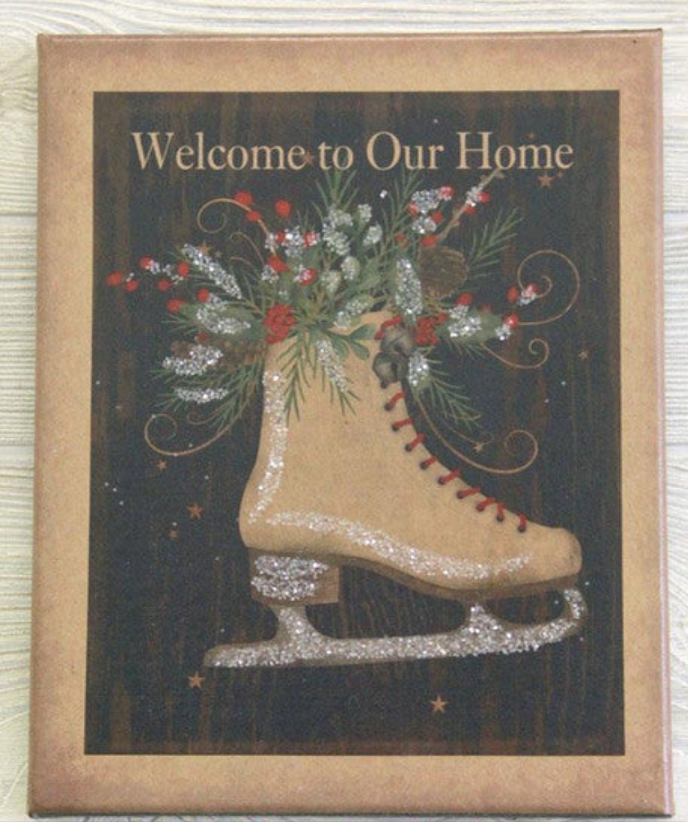 8X10 Skate Welcome To Our Home Canvas Print