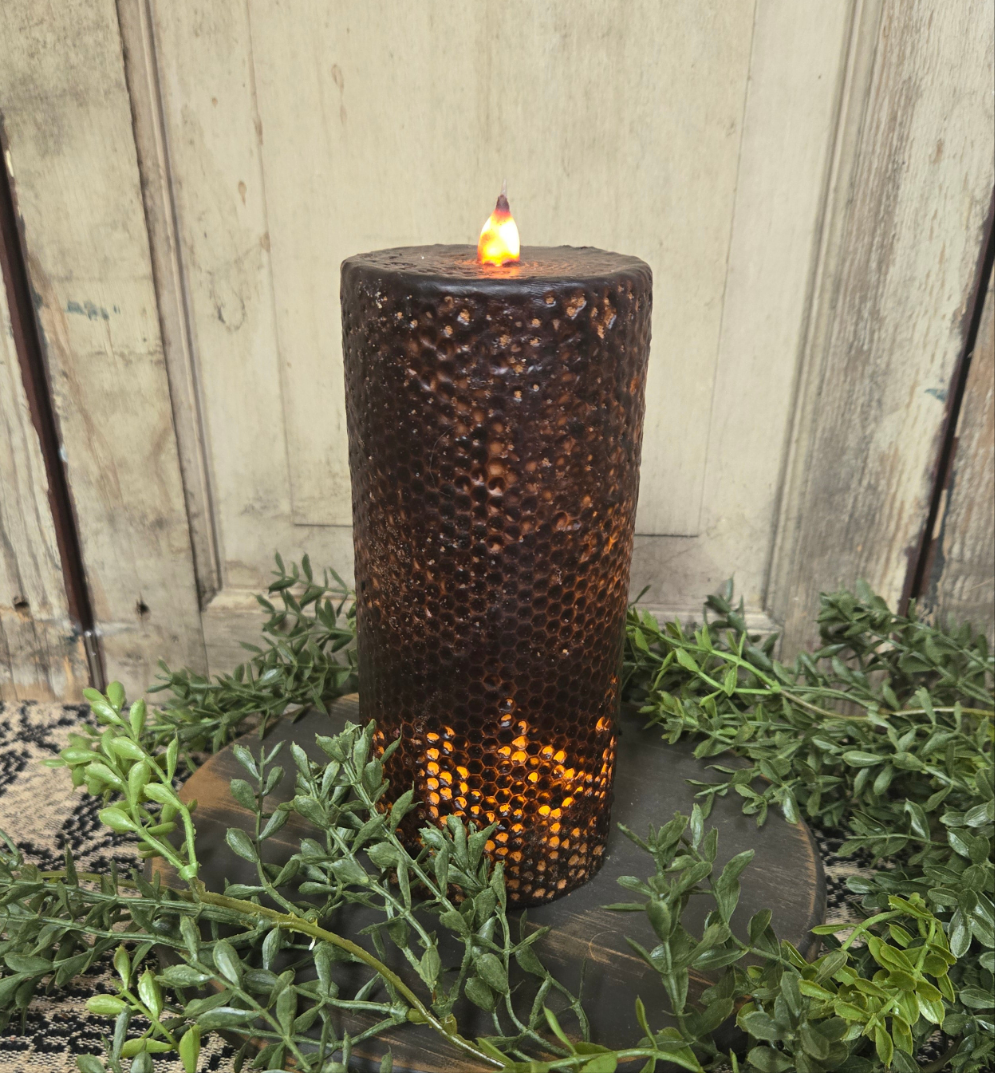 3" x 7" black honeycomb timer pillar 