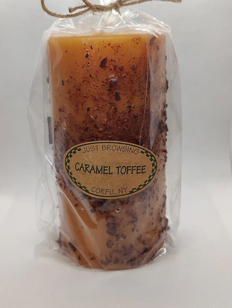 Caramel Toffee Pillar Candle 3 x 6