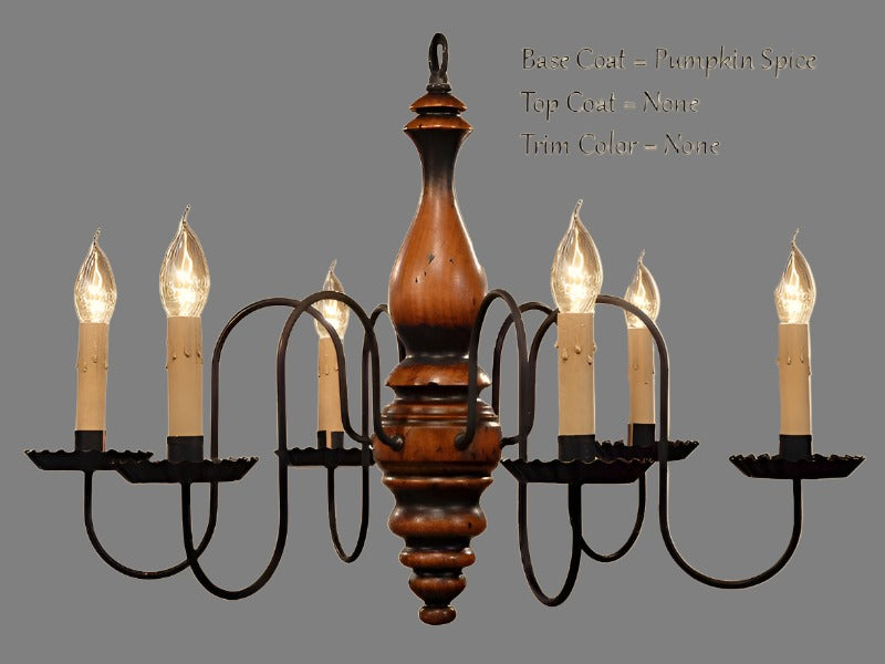 Anderson House Wooden Chandelier in Pumpkin Spice