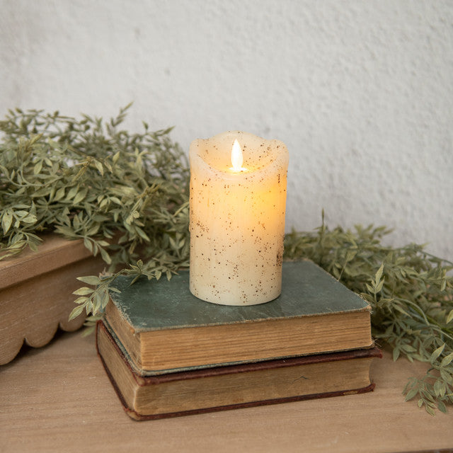 5" MOVING FLAME CREAM PILLAR CANDLE