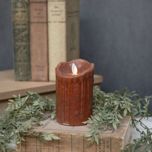 5" MOVING FLAME BRONZE PILLAR CANDLE