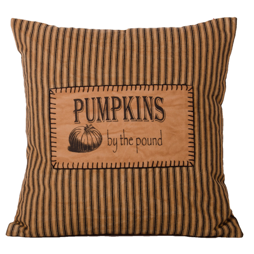 Pumpkins By The Pound Pillow Tea Dyed-Black
