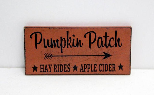 Pumpkin Patch Hayrides Apple Cider Sign