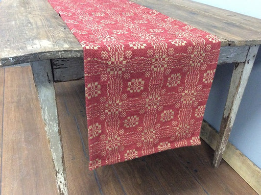 GETTYSBURG RED/TAN 34" TABLE SQUARE