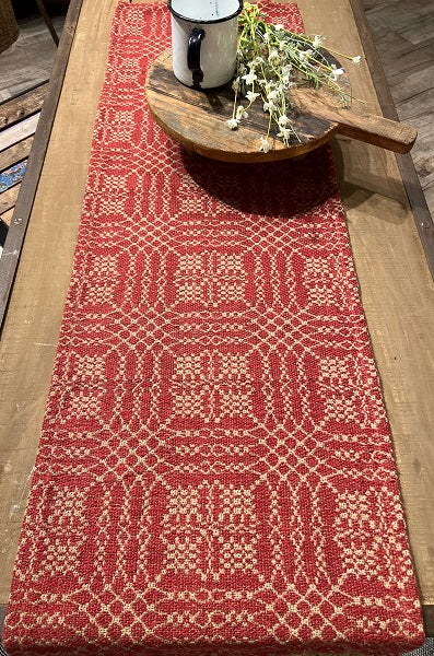 NANTUCKET RED/TAN 34" TABLE SQUARE
