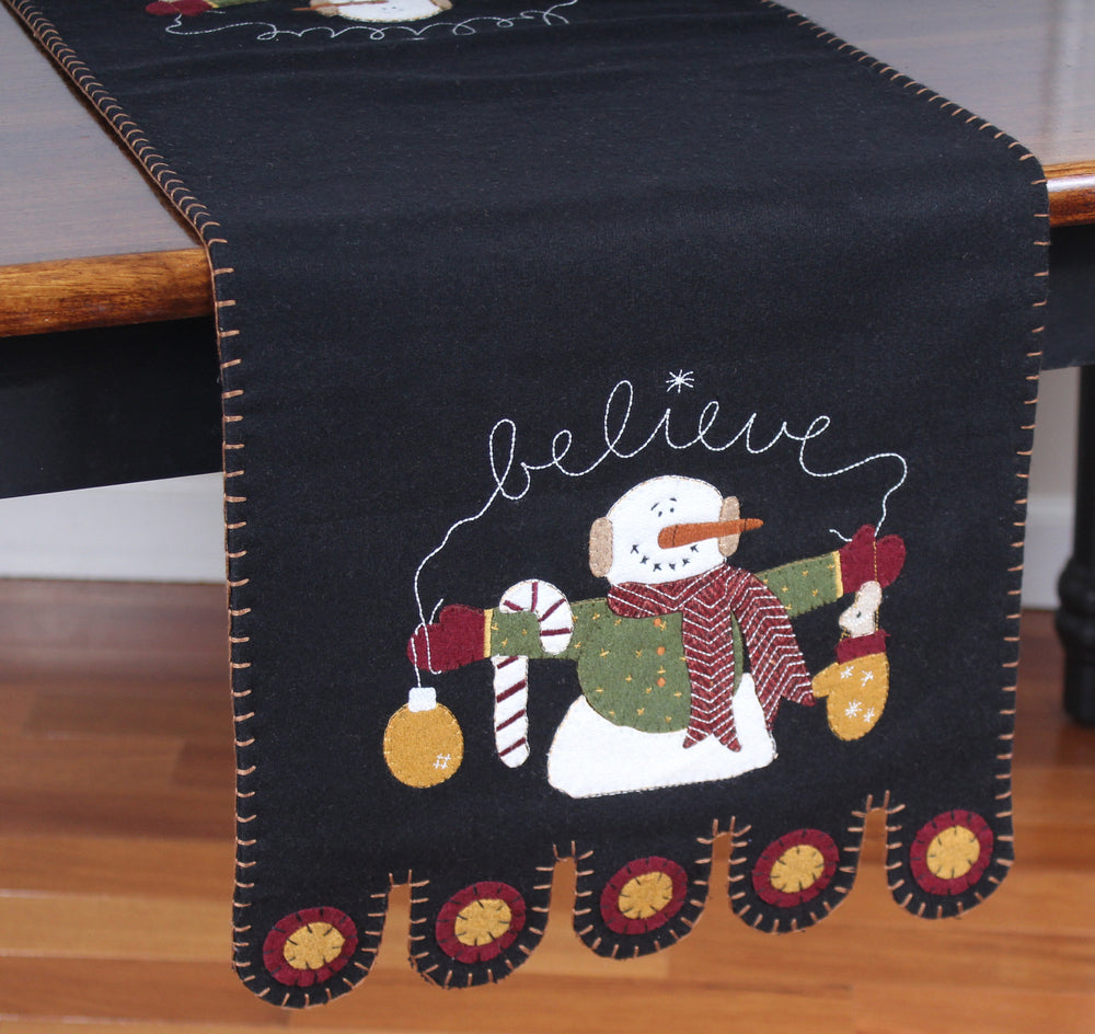 Snowman Believe Table Runner