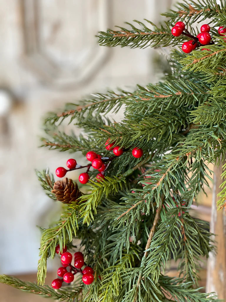 White Spruce w/ Berries Hanging | 34"