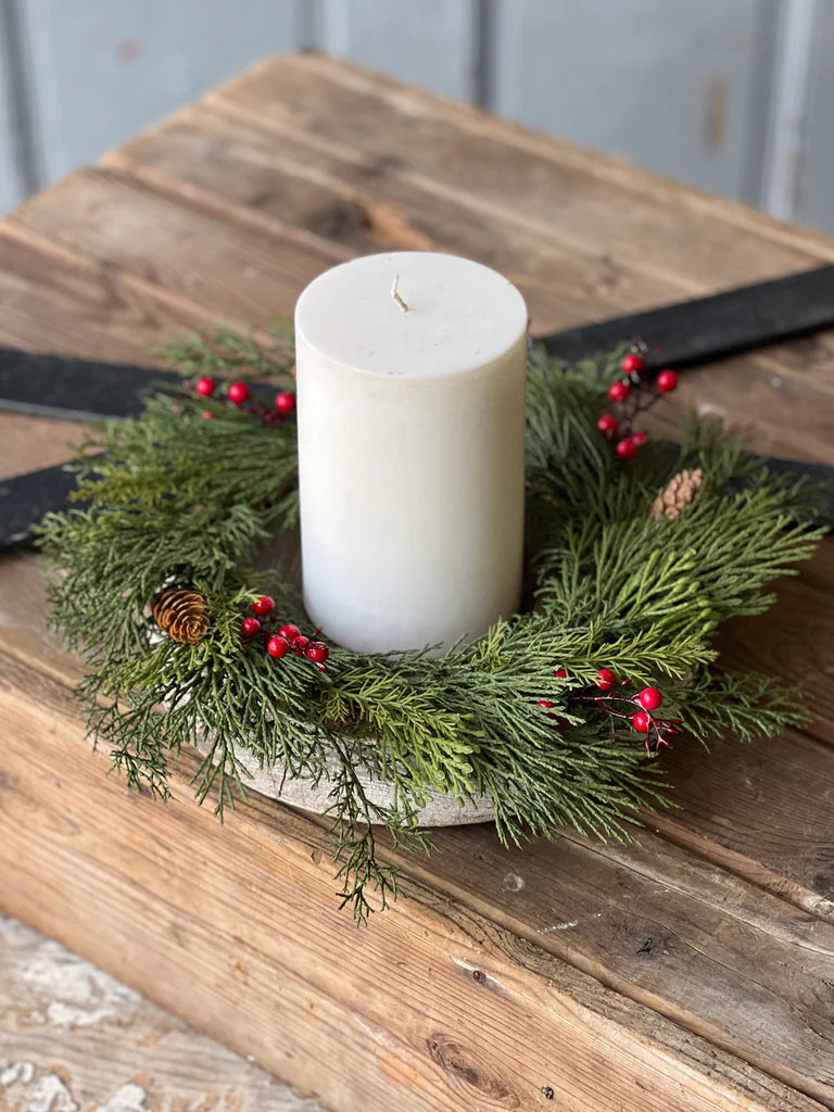 Alpine w/ Berries Candle Ring | 12"