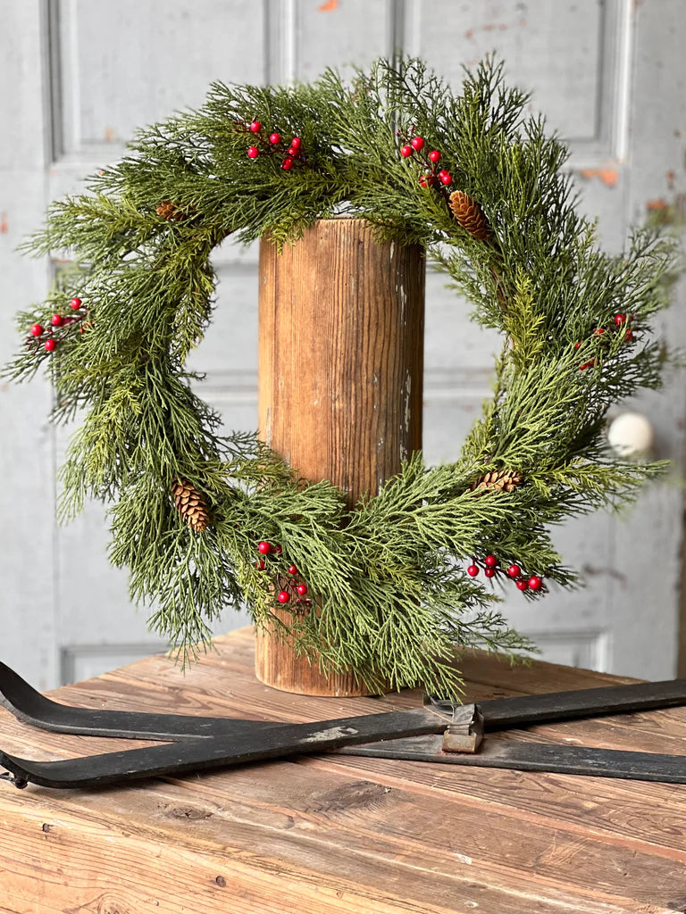 Alpine w/ Berries Wreath - 20"