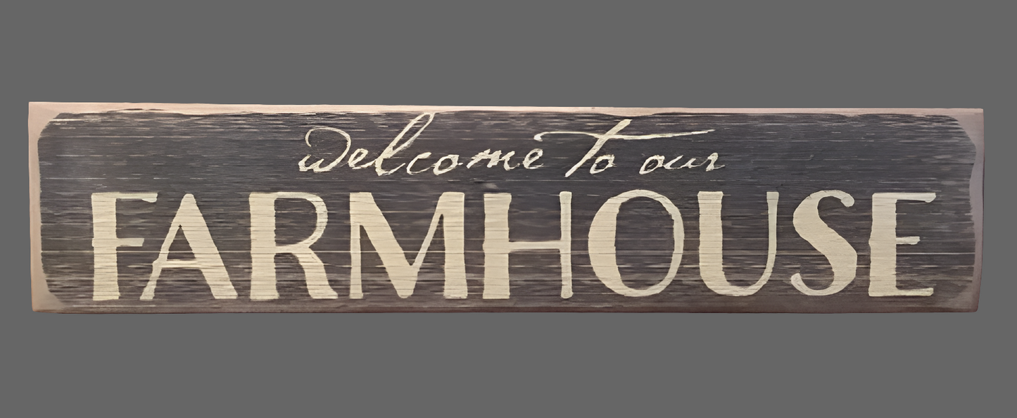 Welcome to our Farmhouse Wood Sign