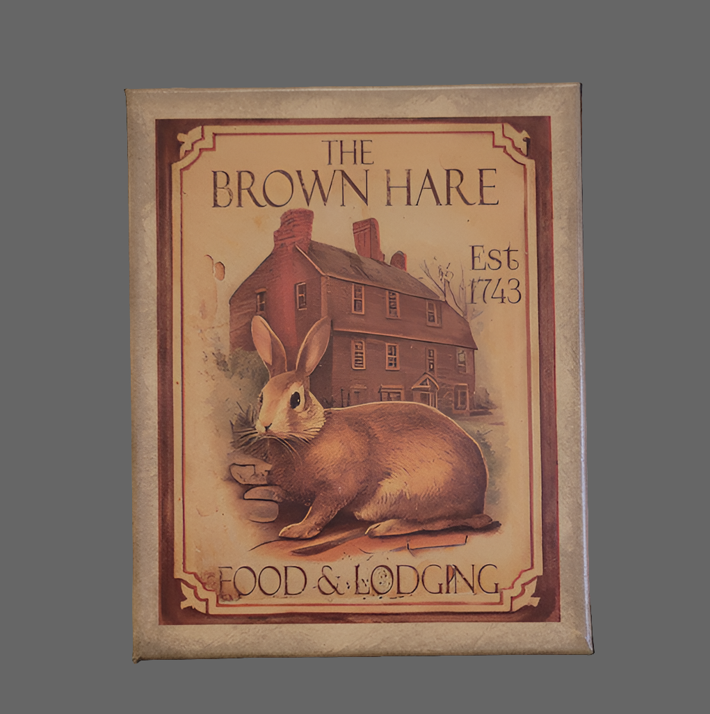 Brown Hare Lodge Primitive Canvas Print