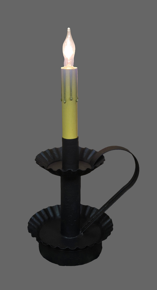 Plantation Candlestick Lamp Base in Textured Black