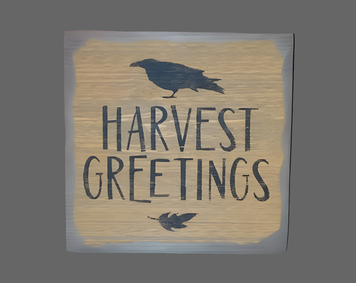 Harvest Greetings Wood Sign