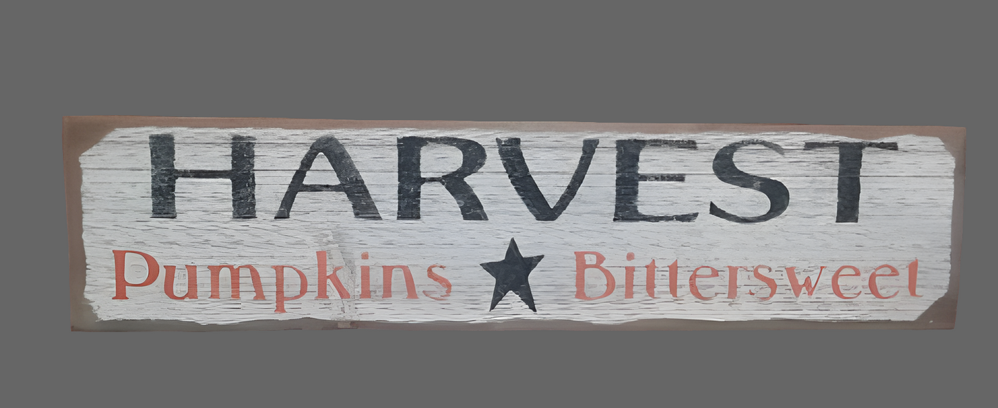 Harvest Pumpkins Bittersweet Wood Sign