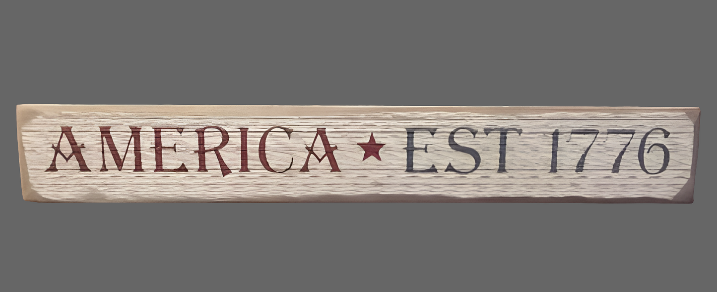 America Est. 1776 Wood Sign