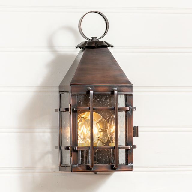 Barn Outdoor Wall Light in Solid Antique Copper - 3-Light