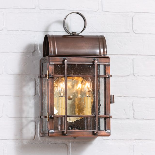 Carriage House Outdoor Wall Light in Solid Antique Copper - 2-Light