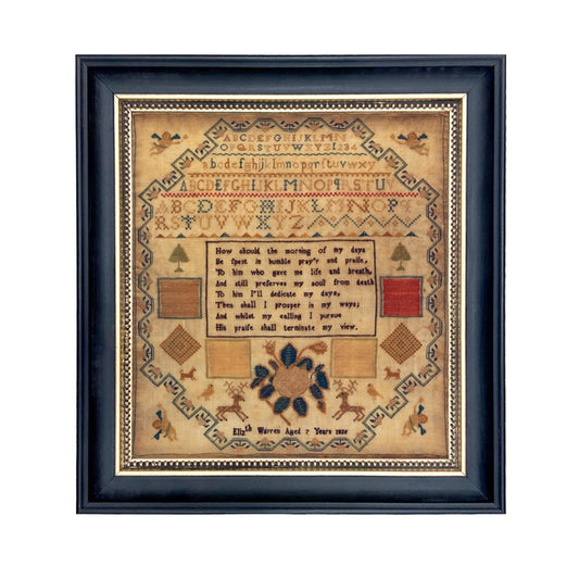 Elizabeth Warren C. 1815 Alphabet Needlepoint Sampler Print