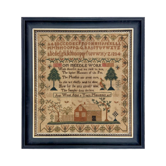 Ann Wood 1817 Embroidery Needlepoint Sampler Framed Print