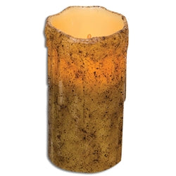 Burnt Ivory Drip Timer Pillar - 3" X 6"