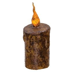 Twisted Flame Pillar - Burnt Mustard - 5"