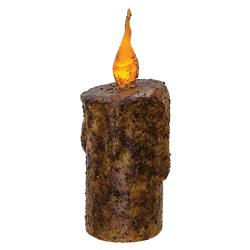 Twisted Flame Pillar - Burnt Mustard - 6"