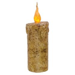 Twisted Flame Pillar - Burnt Ivory - 6-1/2"