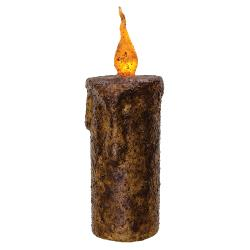 Twisted Flame Pillar - Burnt Mustard- 6-1/2"
