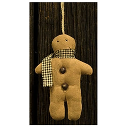 Primitive Gingerbread With Scarf Ornament