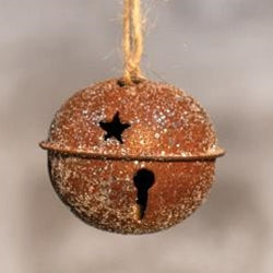 Vintage Glitter Rusty Bell Ornament
