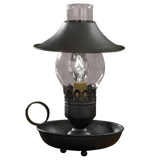 Chamberstick Lamp With Shade - Black