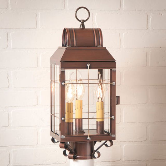 Martha's Post Lantern in Antique Copper - 3-Light