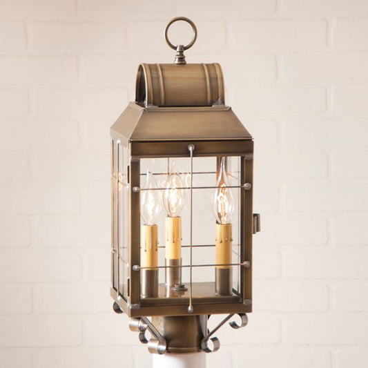 Martha's Post Lantern in Weathered Brass - 3-Light