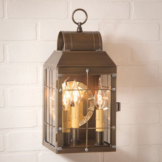 Martha's Wall Lantern in Weathered Brass - 3-Light