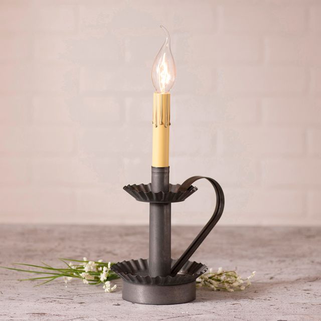 Plantation Candlestick Lamp Base in Kettle Black