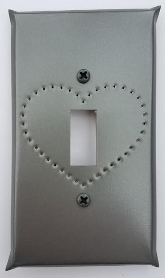 Tin Single Switch Plate Heart Punch