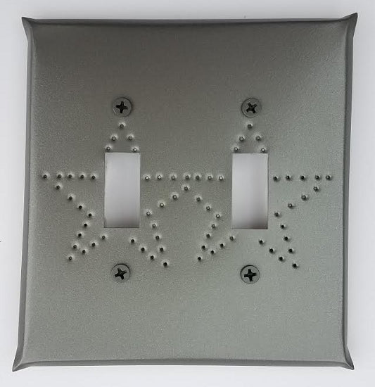 Tin Double Switch Plate Star Punch