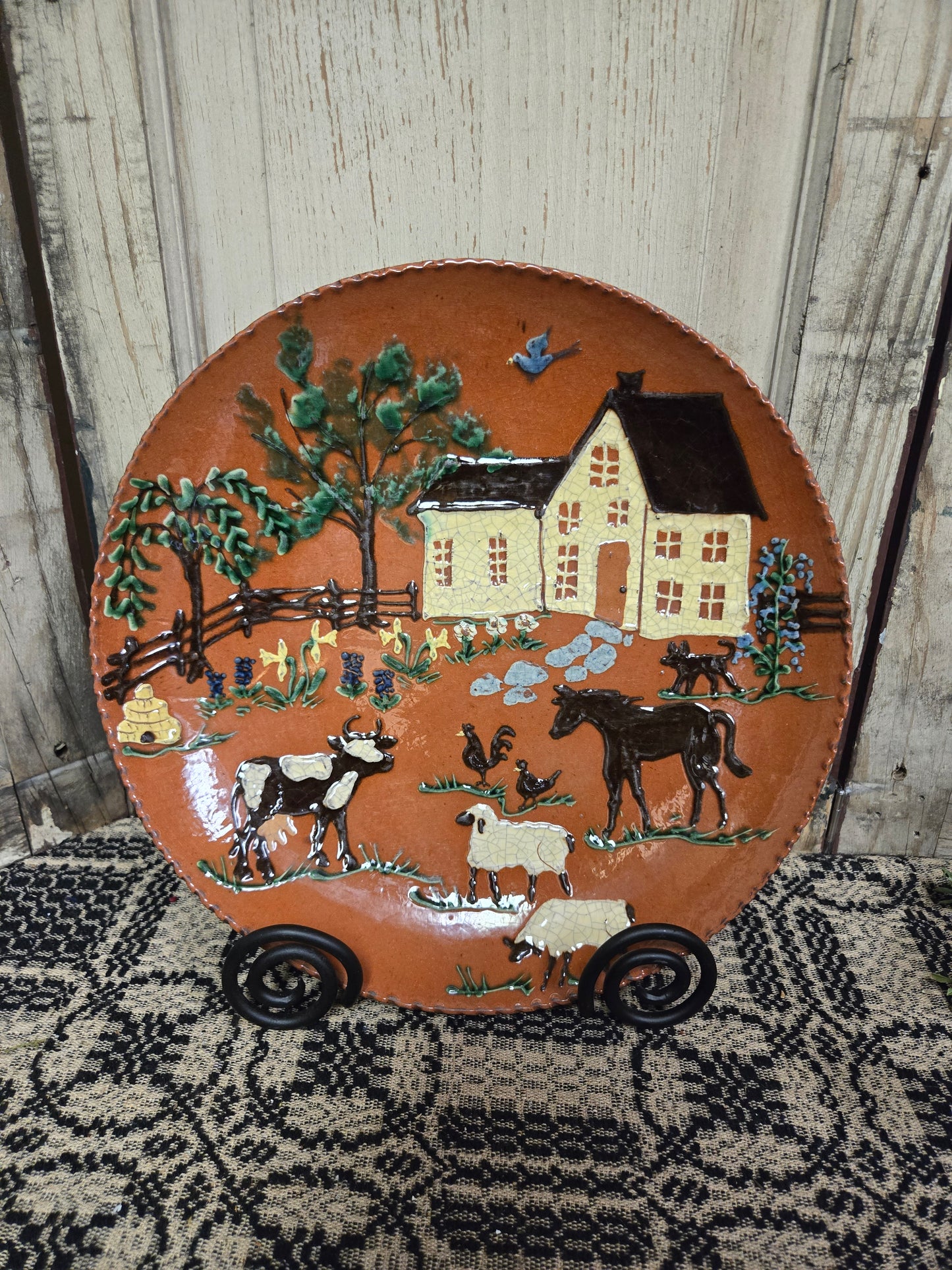 Collection of 12" Round Plates - Turtle Creek Pottery from the Workshops of David T. Smith