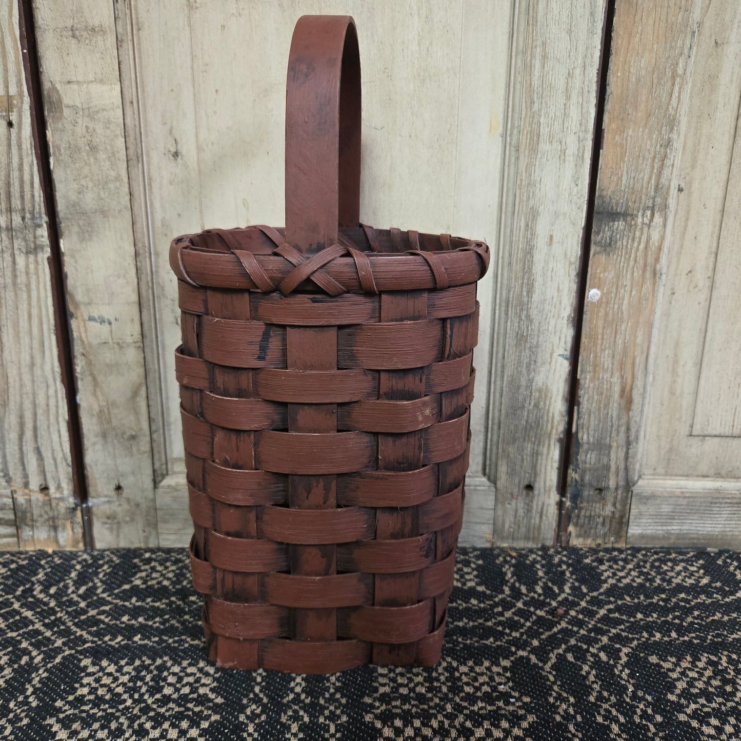 Primitive Wine Basket Burgundy