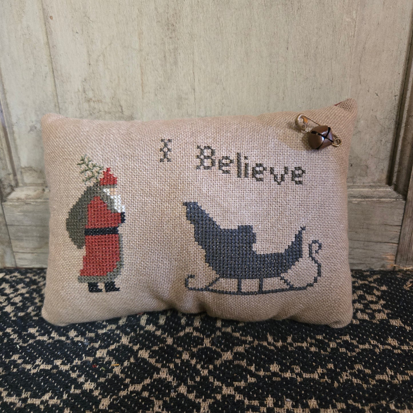 Collection of Primitive Cross Stitch Pillows