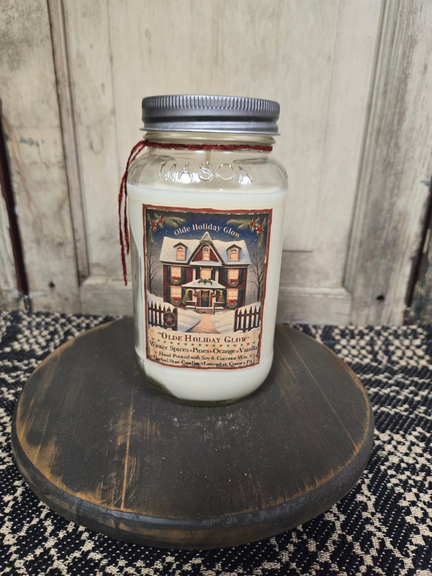 Olde Holiday Glow Mason Jar Candle – 24 oz