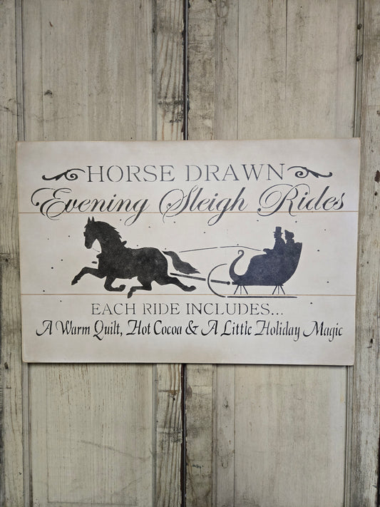 Horse Drawn Evening Sleigh Rides Sign