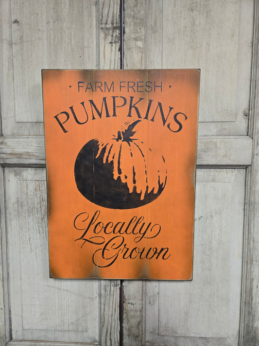 Farm Fresh Pumpkins Wooden Sign