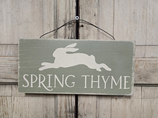 Spring Thyme Wood Sign