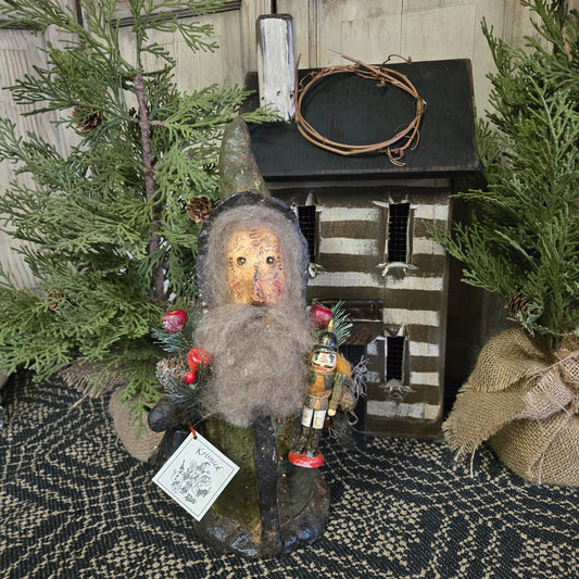 Krisnick Santa with Bell and Nutcracker