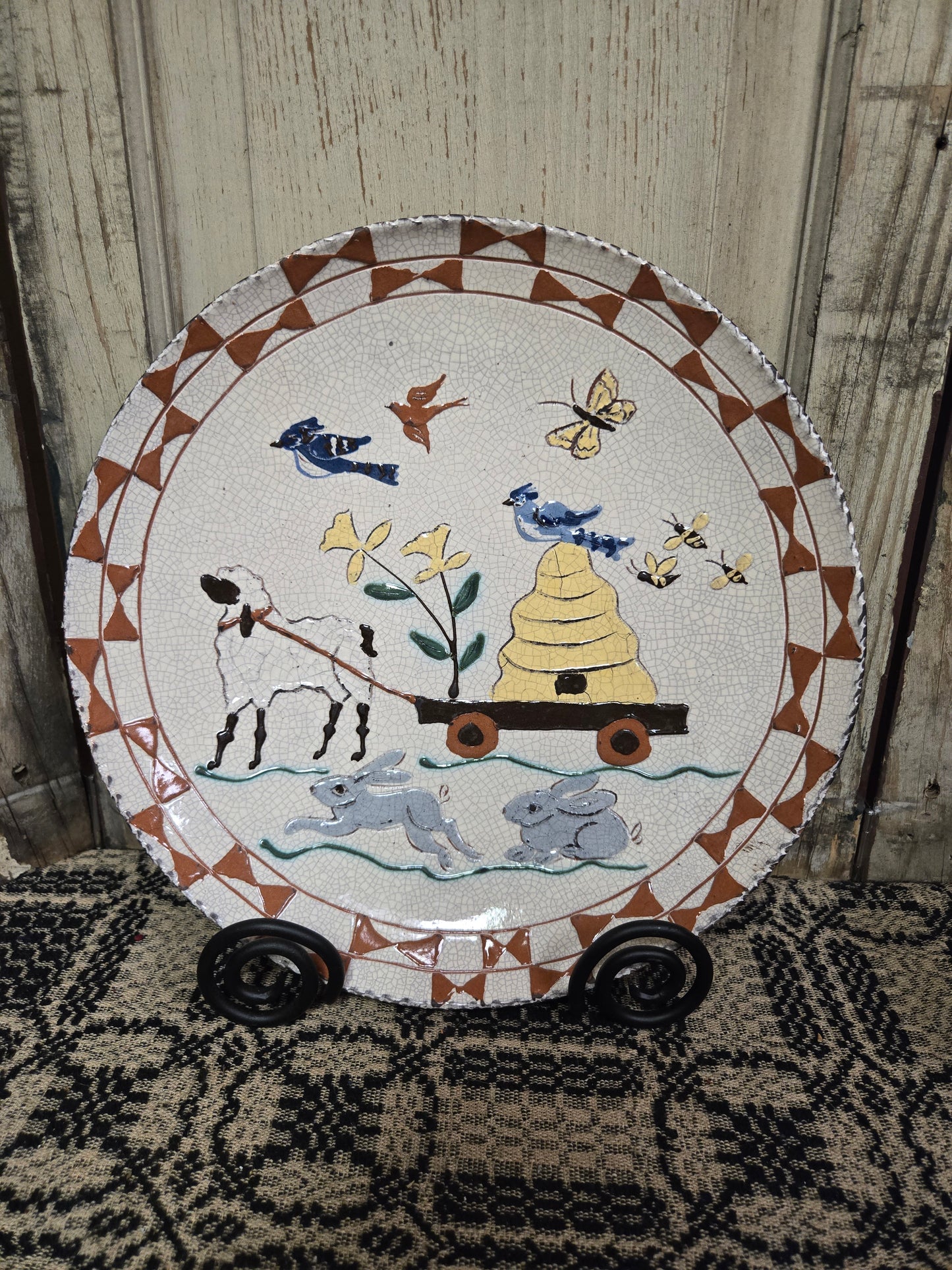 Collection of 12" Round Plates - Turtle Creek Pottery from the Workshops of David T. Smith