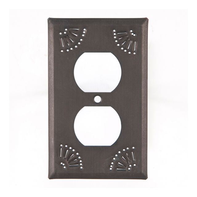 Single Outlet Cover with Chisel in Kettle Black