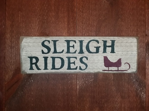 Sleigh Rides Wooden Sign