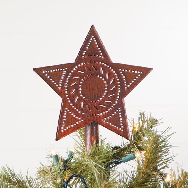 Star Tree Topper in Rustic Tin